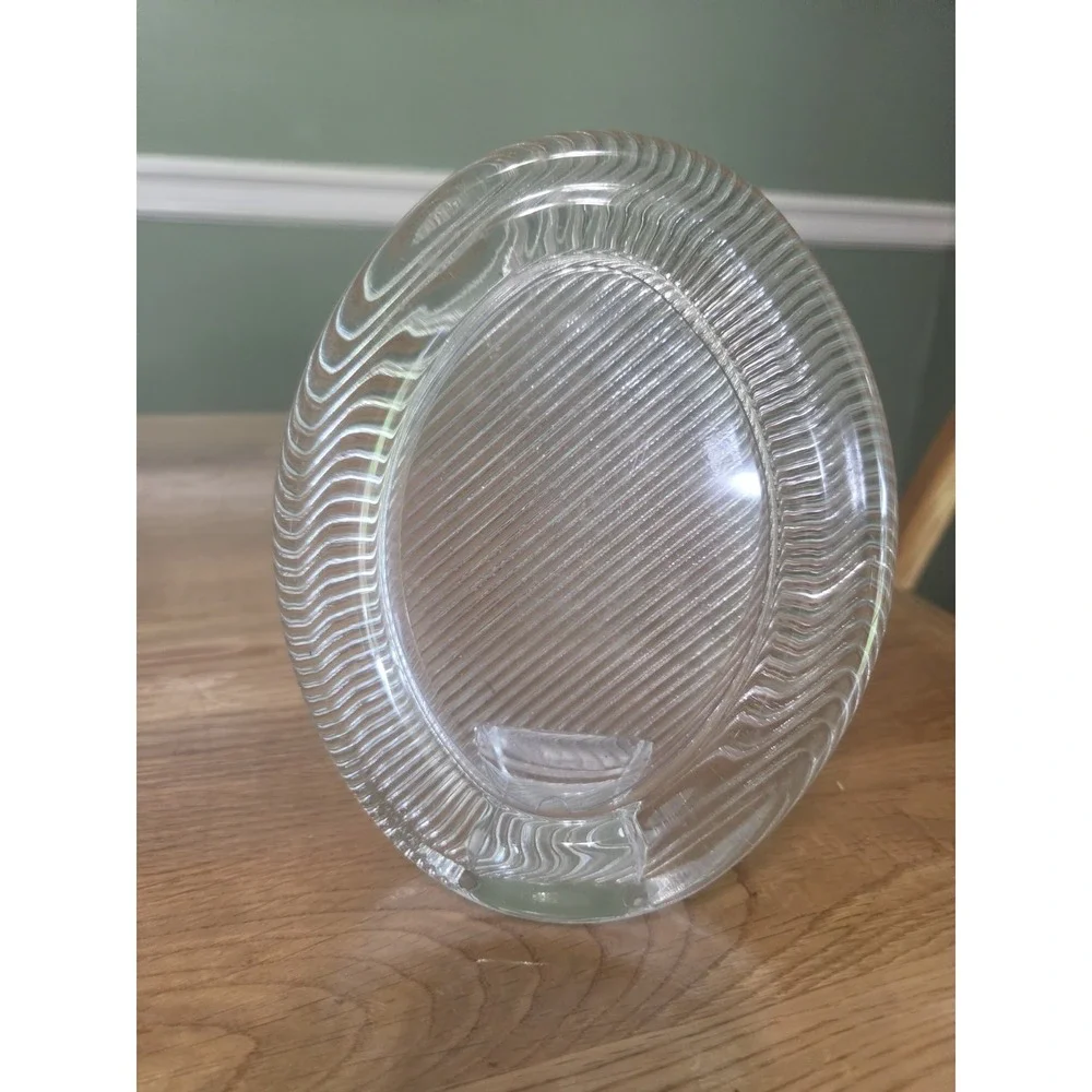 Mikasa Ribbed Crystal Oval Picture Frame Polished Portraits 6.25 X 4.75